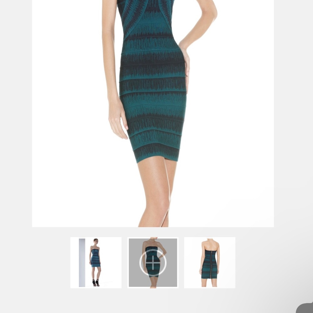 Herve Leger Lesley Ombré / Faded-Stitch Strapless Bandage Dress 👗 Small ❤️ HL - Picture 5 of 17